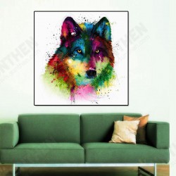 Hand Painted Oil Paintings Abstract Colorful Wolf Head Wall Art For Home Decoration Painting Hand Painted Oil Paintings Abstract Colorful Wolf Head Wall Art For Home Decoration Painting