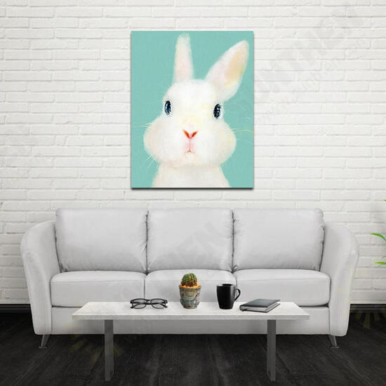 Hand Painted Oil Paintings Cartoon Rabbit Paintings Wall Art For Home Decoration