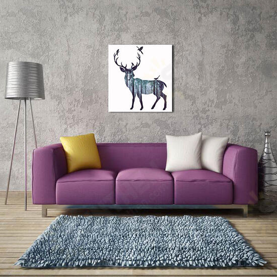 Hand Painted Oil Paintings Simple Style-A Side Face Deer Wall Art For Home Decoration Painting