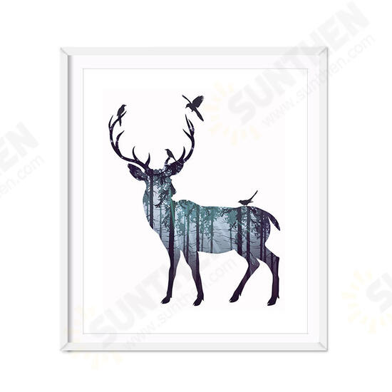 Hand Painted Oil Paintings Simple Style-A Side Face Deer Wall Art For Home Decoration Painting