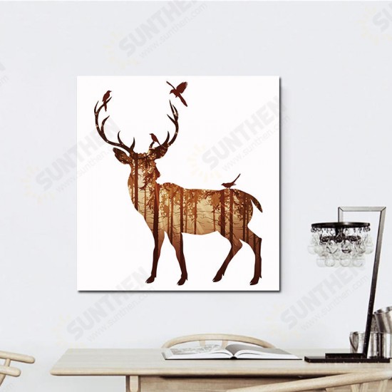 Hand Painted Oil Paintings Simple Style-B Side Face Deer Wall Art For Home Decoration Painting