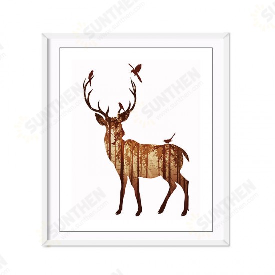 Hand Painted Oil Paintings Simple Style-B Side Face Deer Wall Art For Home Decoration Painting