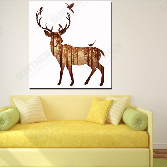 Hand Painted Oil Paintings Simple Style-B Side Face Deer Wall Art For Home Decoration Painting