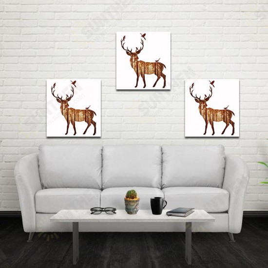 Hand Painted Oil Paintings Simple Style-B Side Face Deer Wall Art For Home Decoration Painting