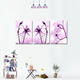 Hand Painted Three Combination Decorative Paintings Botanic Purple Flowers Wall Art For Home Decoration