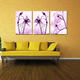 Hand Painted Three Combination Decorative Paintings Botanic Purple Flowers Wall Art For Home Decoration