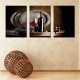 Hand Painted Three Combination Decorative Paintings Red W-ine Wall Art For Home Decoration