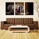 Hand Painted Three Combination Decorative Paintings Red W-ine Wall Art For Home Decoration