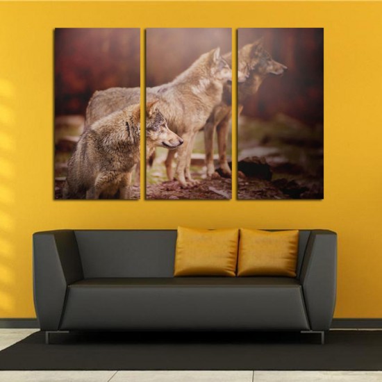 Hand Painted Three Combination Decorative Paintings Three Dogs Wall Art For Home Decoration