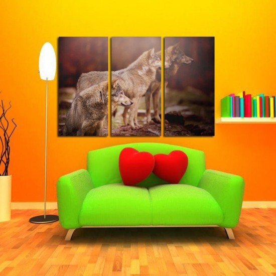 Hand Painted Three Combination Decorative Paintings Three Dogs Wall Art For Home Decoration