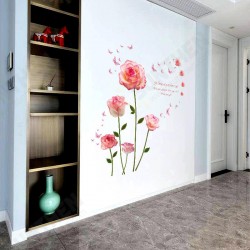 SK9337 Pink Rose Bedroom And Living Room Wall Sticker Decorative Stickers DIY Stickers Cabinet Sticker SK9337 Pink Rose Bedroom And Living Room Wall Sticker Decorative Stickers DIY Stickers Cabinet Sticker