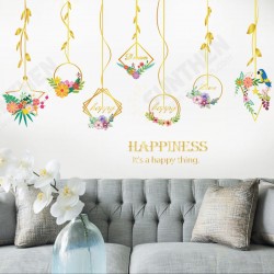 SK9351 Metal Flower Hanging Basket Living Room Bedroom Background Decorative Wall Sticker SK9351 Metal Flower Hanging Basket Living Room Bedroom Background Decorative Wall Sticker
