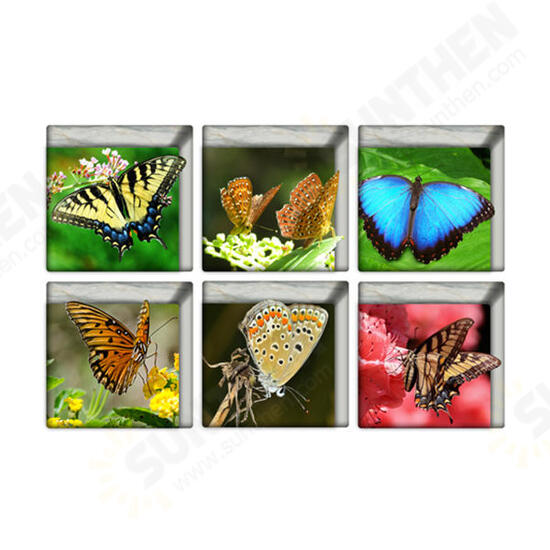 PAG 6pcs 13x13cm Butterfly Pattern 3D Anti Slip Waterproof Bathtub Sticker