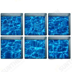 PAG 6pcs 13x13cm Water Shadow Ocean/Forest Seires Pattern 3D Non-Slip Waterproof Bathtub Mat Sticker PAG 6pcs 13x13cm Water Shadow Ocean/Forest Seires Pattern 3D Non-Slip Waterproof Bathtub Mat Sticker