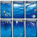 PAG 6pcs 13x13cm Water Shadow Ocean/Forest Seires Pattern 3D Non-Slip Waterproof Bathtub Mat Sticker PAG 6pcs 13x13cm Water Shadow Ocean/Forest Seires Pattern 3D Non-Slip Waterproof Bathtub Mat Sticker
