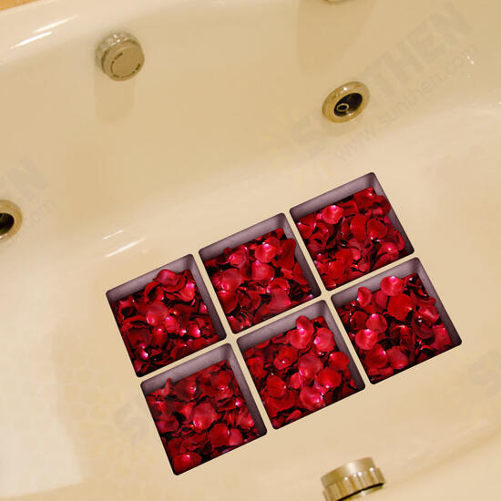 PAG 6pcs 13x13cm Water Shadow Ocean/Forest Seires Pattern 3D Non-Slip Waterproof Bathtub Mat Sticker PAG 6pcs 13x13cm Water Shadow Ocean/Forest Seires Pattern 3D Non-Slip Waterproof Bathtub Mat Sticker