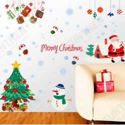 Removable Christmas Santa Snowman Wall Stickers Window Decal Home Decor Removable Christmas Santa Snowman Wall Stickers Window Decal Home Decor