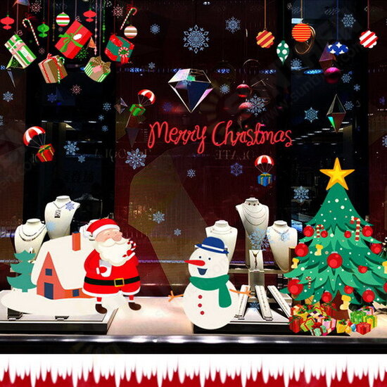 Removable Christmas Santa Snowman Wall Stickers Window Decal Home Decor