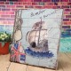 Rustic Wood Sign Plaque Wall Art Picture Nautical Steamship Design Decoration