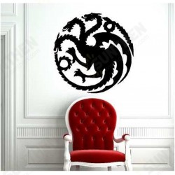 T-18 Game Of Thrones Tangeri Lian Targaryen Family Emblem Three Gold Dragon Carved Wall Stickers T-18 Game Of Thrones Tangeri Lian Targaryen Family Emblem Three Gold Dragon Carved Wall Stickers