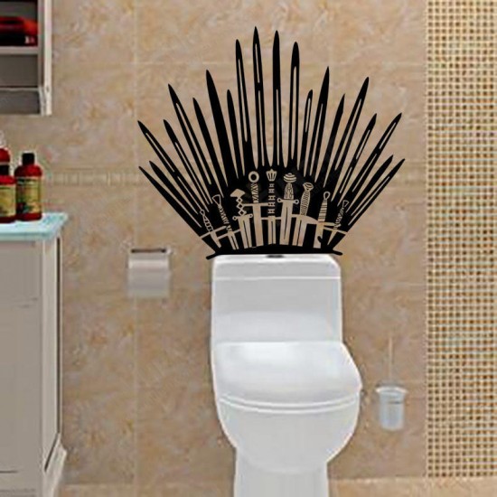 T-2 Game Props Right Iron Throne Stickers Carved Creative Wall Stickers Toilet Stickers