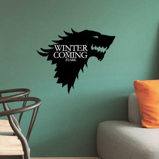 T-5 Game Of Thrones Stark Family Emblem Ice Wolf Wall Stickers Engraved Wall Stickers