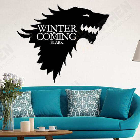 T-5 Game Of Thrones Stark Family Emblem Ice Wolf Wall Stickers Engraved Wall Stickers