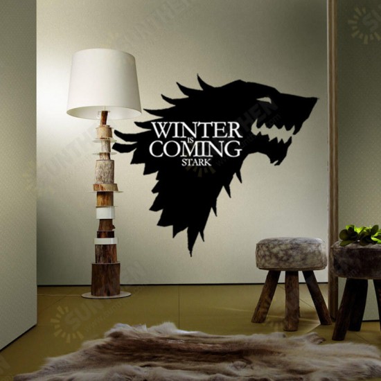 T-5 Game Of Thrones Stark Family Emblem Ice Wolf Wall Stickers Engraved Wall Stickers