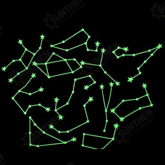 The Signs of the Zodiac Luminous Wall Stickers Romantic Sky Home Room Constellations Decor