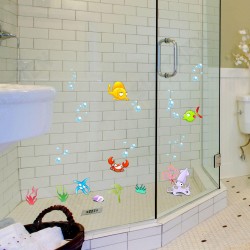 Tropical Cartoon Fish Sea Bubble Ocean World Removable Wall Bathroom Sticker Glass Pastes Decor Tropical Cartoon Fish Sea Bubble Ocean World Removable Wall Bathroom Sticker Glass Pastes Decor