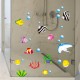 Tropical Cartoon Fish Sea Bubble Ocean World Removable Wall Bathroom Sticker Glass Pastes Decor