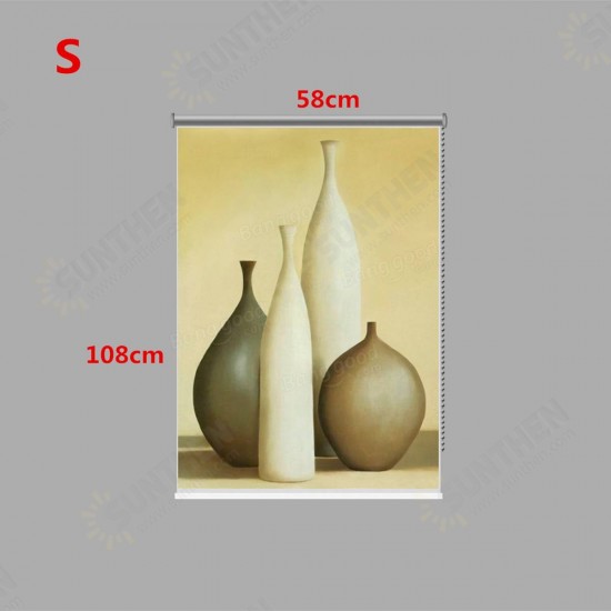 Vase Roller Shutters Painting PAG Roller Blind Background Wall Decor Window Curtain Drawing