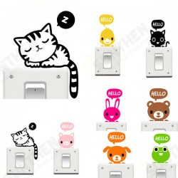 Vinyl Removable Funny Cat Switch Stickers Black Art Decal Home Decor Vinyl Removable Funny Cat Switch Stickers Black Art Decal Home Decor