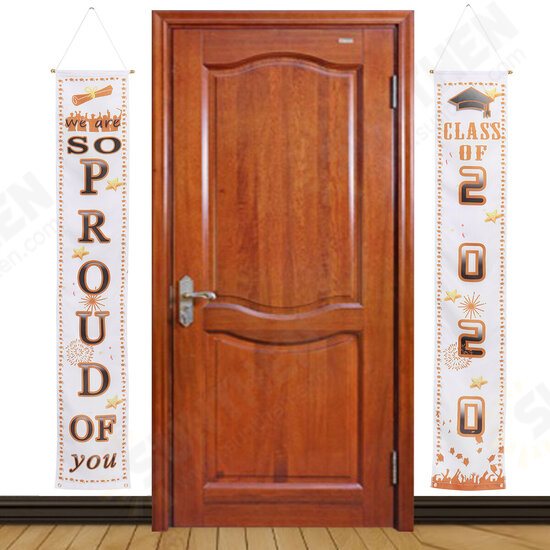 Wall-Mounted Graduation Banner Door Curtain Dormitory Removable Sticker for Graduatiing Ceremony