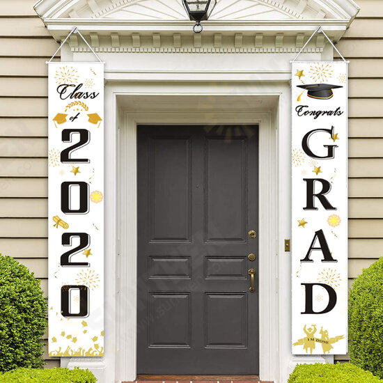 Wall-Mounted Graduation Banner Door Curtain Dormitory Removable Sticker for Graduatiing Ceremony