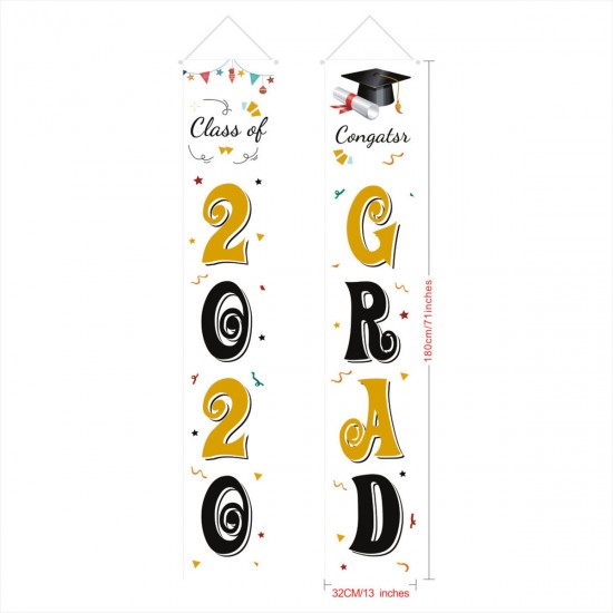 Wterproof Graduation Banner Door Curtain Dormitory Couplet Sticker for Graduatiing Ceremony
