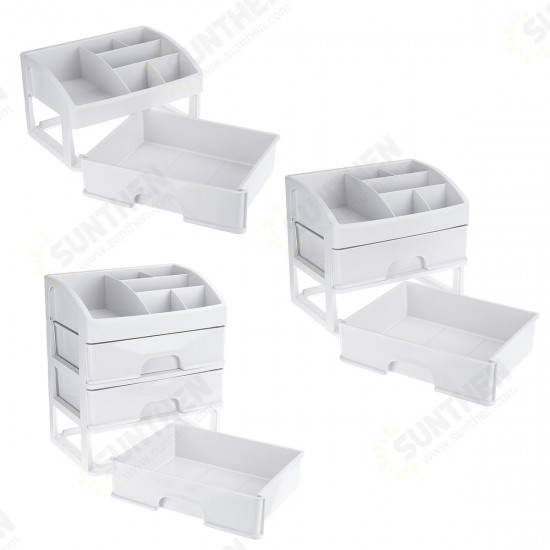 1/2/3 Layers Desktop Makeup Drawer Organizer Clear Cosmetic Storage Box Container Make Up Storage