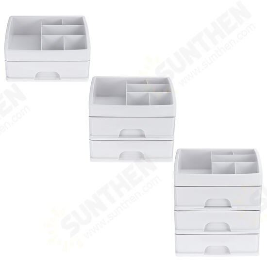 1/2/3 Layers Desktop Makeup Drawer Organizer Clear Cosmetic Storage Box Container Make Up Storage