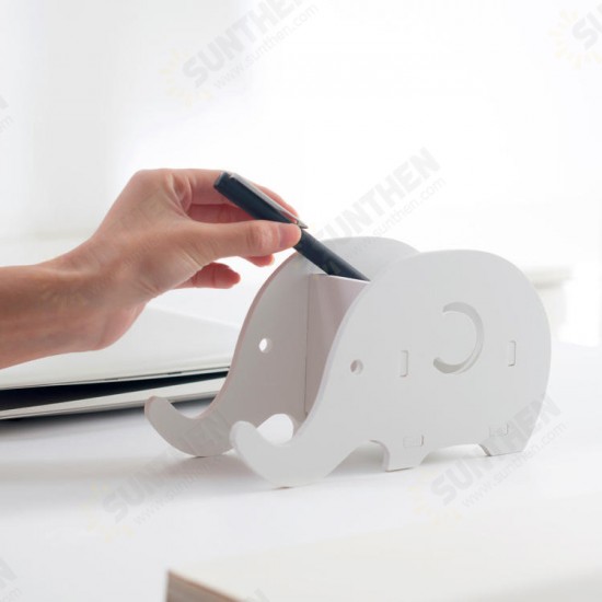 DIY Portable Removable Cartoon Phone Holder Elephant Desktop Flat Stand Stationery Storage Boxes