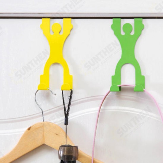 HH-02 Creative Doll Door Back Hook Hangers Iron Seamless Hook Door Multifunction Peg Racks