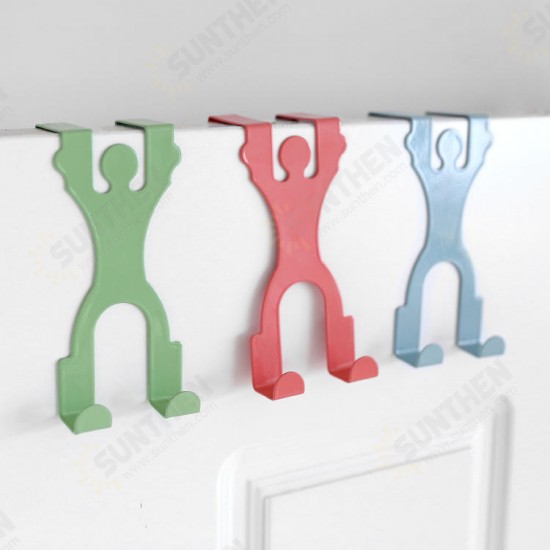 HH-02 Creative Doll Door Back Hook Hangers Iron Seamless Hook Door Multifunction Peg Racks