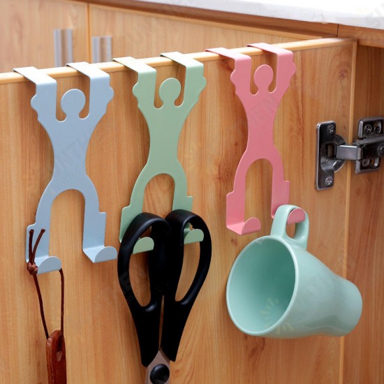 HH-02 Creative Doll Door Back Hook Hangers Iron Seamless Hook Door Multifunction Peg Racks