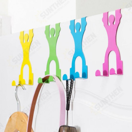 HH-02 Creative Doll Door Back Hook Hangers Iron Seamless Hook Door Multifunction Peg Racks