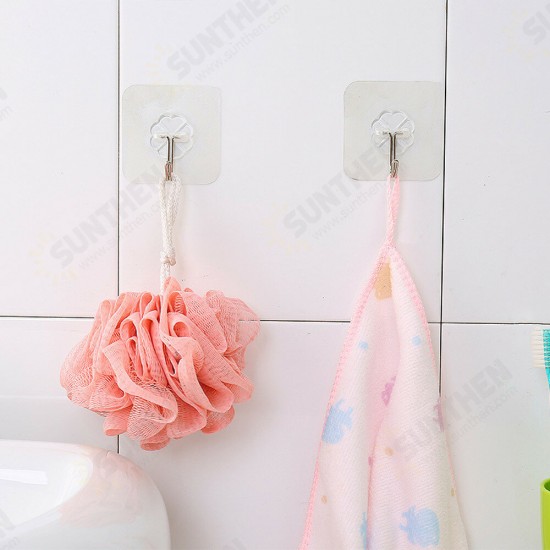 HN-31 6PCs Strong Transparent Sticky Wall Hooks Hanger for Kitchen Bathroom Holder