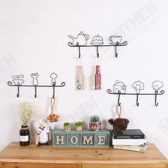 KC-WH09 Creative Wall Mount Metal Hook Bedroom Bathroom Hat Key Door Hanger