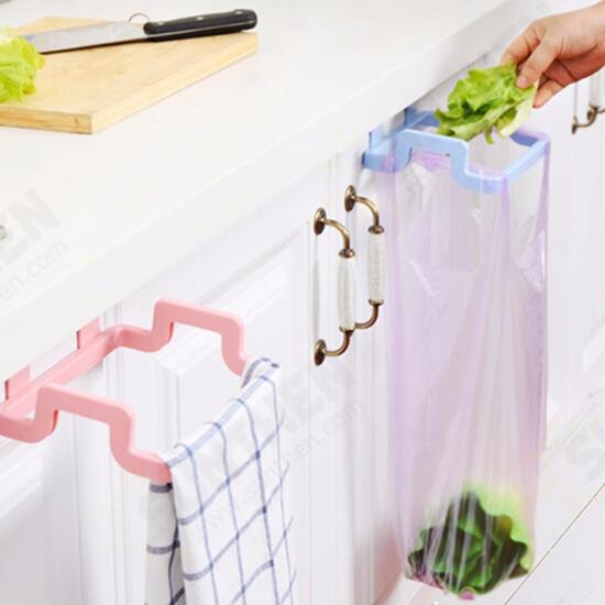 Kitchen Cabinet Hanging Rubbish Bag Holder Garbage Storage Rack Cupboard Hanger