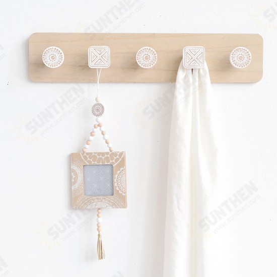 Nordic Wood Coat Hanger Wall Hook Home Decorative Clothes Hangers Key Holder Wall Mounted Coat Rack Key Hanger Wall Shelf