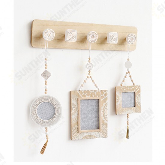 Nordic Wood Coat Hanger Wall Hook Home Decorative Clothes Hangers Key Holder Wall Mounted Coat Rack Key Hanger Wall Shelf