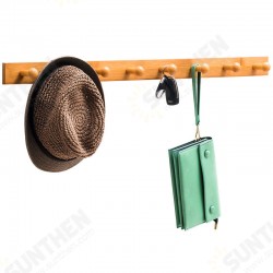 Wall-mounted Clothes Hook Natural Bamboo Coat Hanger Home Key Bag Storage Shelf Wall-mounted Clothes Hook Natural Bamboo Coat Hanger Home Key Bag Storage Shelf