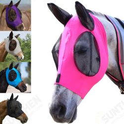 1 Pcs Anti-Fly Mesh Equine Mask Eyes Ears Protection Prevent Insect Bites UV-proof for Horse 1 Pcs Anti-Fly Mesh Equine Mask Eyes Ears Protection Prevent Insect Bites UV-proof for Horse